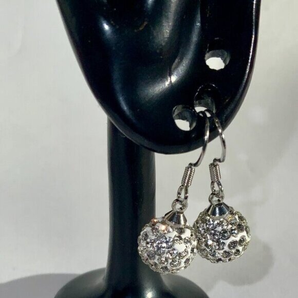 Fashion Jewelry Jewelry - Sterling Silver Crystal Ball Drop Earrings